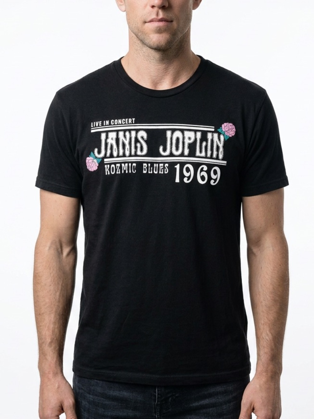 JANIS JOPLIN • Kozmic Blues 1969 Black Graphic Band T-Shirt Size Large